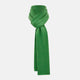 The Turnbull & Asser Plain Kelly Green Cashmere Knitted Scarf is shown looped at the top with both ends hanging down, its soft texture and vibrant color standing out against a plain white background.