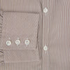 View 4 of product The Turnbull & Asser Brown Micro Graph Check Westminster shirt features long sleeves, a pointed collar, and buttoned cuffs—showcasing British craftsmanship and displayed flat on a white background.