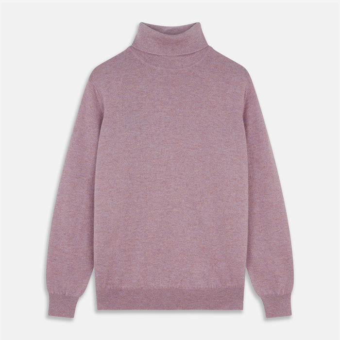 Lilac Heather Aubrey Cashmere Roll Neck Jumper