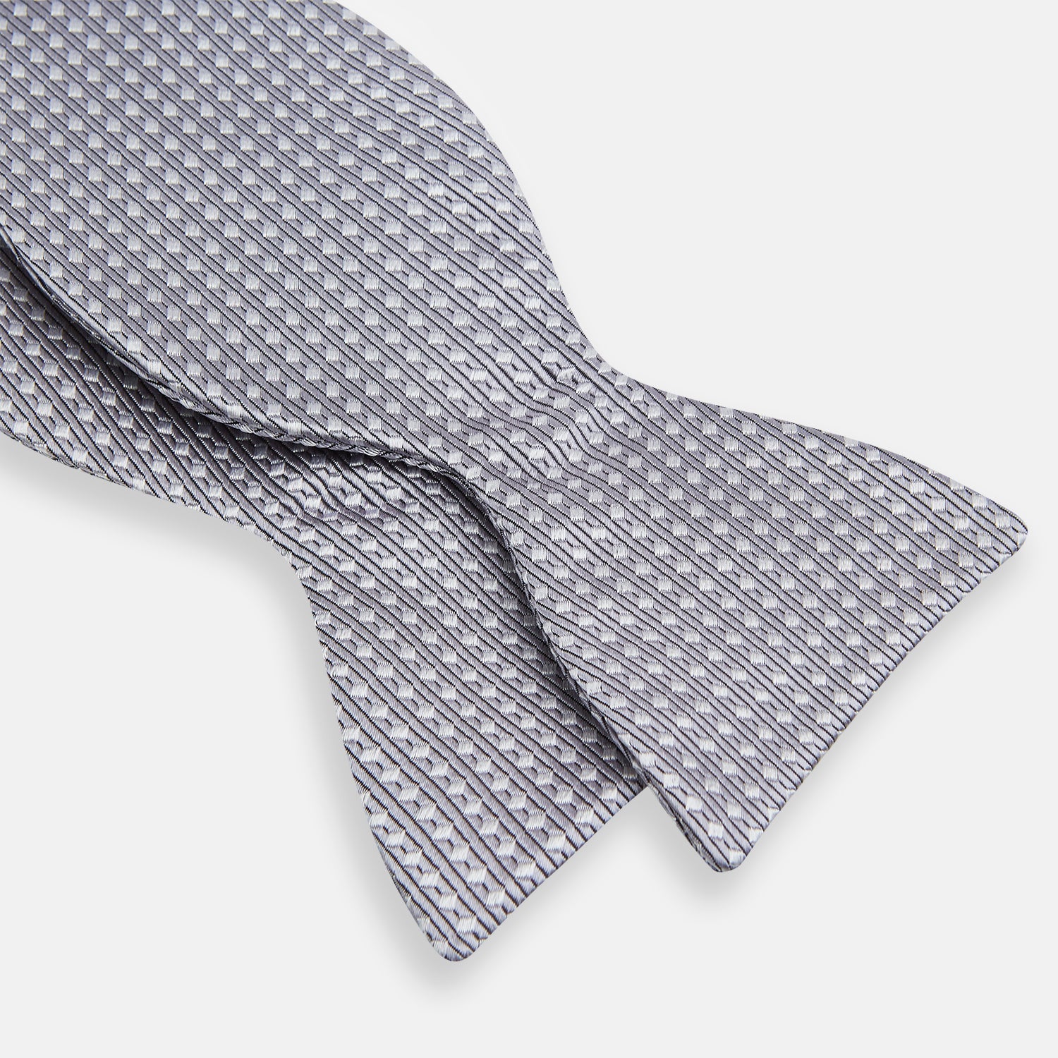 Image 3 of product Silver and White Square Silk Bow Tie