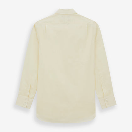 Cream Cotton Shirt with T&A Collar and 3-Button Cuffs Image 4