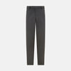 View 1 of product The Grey Henry B Trousers by Turnbull & Asser are straight-leg, feature belt loops, front pockets, a flat front, and are crafted from premium Italian cotton. Shown against a plain white background.