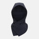 The Turnbull & Asser Navy Quilted Hood with Neck Warmer features diamond pattern stitching, a structured hood, overlapping collar, and button closure, shown on a plain white background.