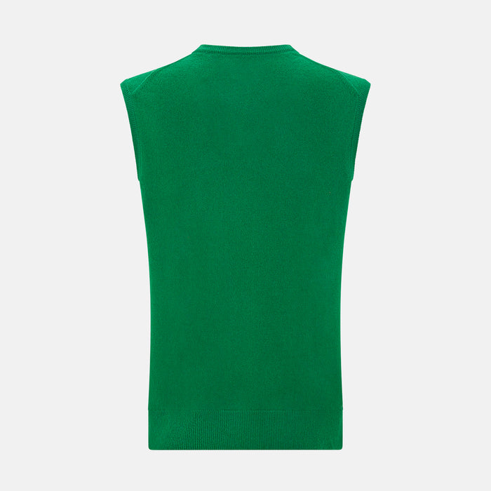 Grass Green Cashmere V-Neck Vest Image 2