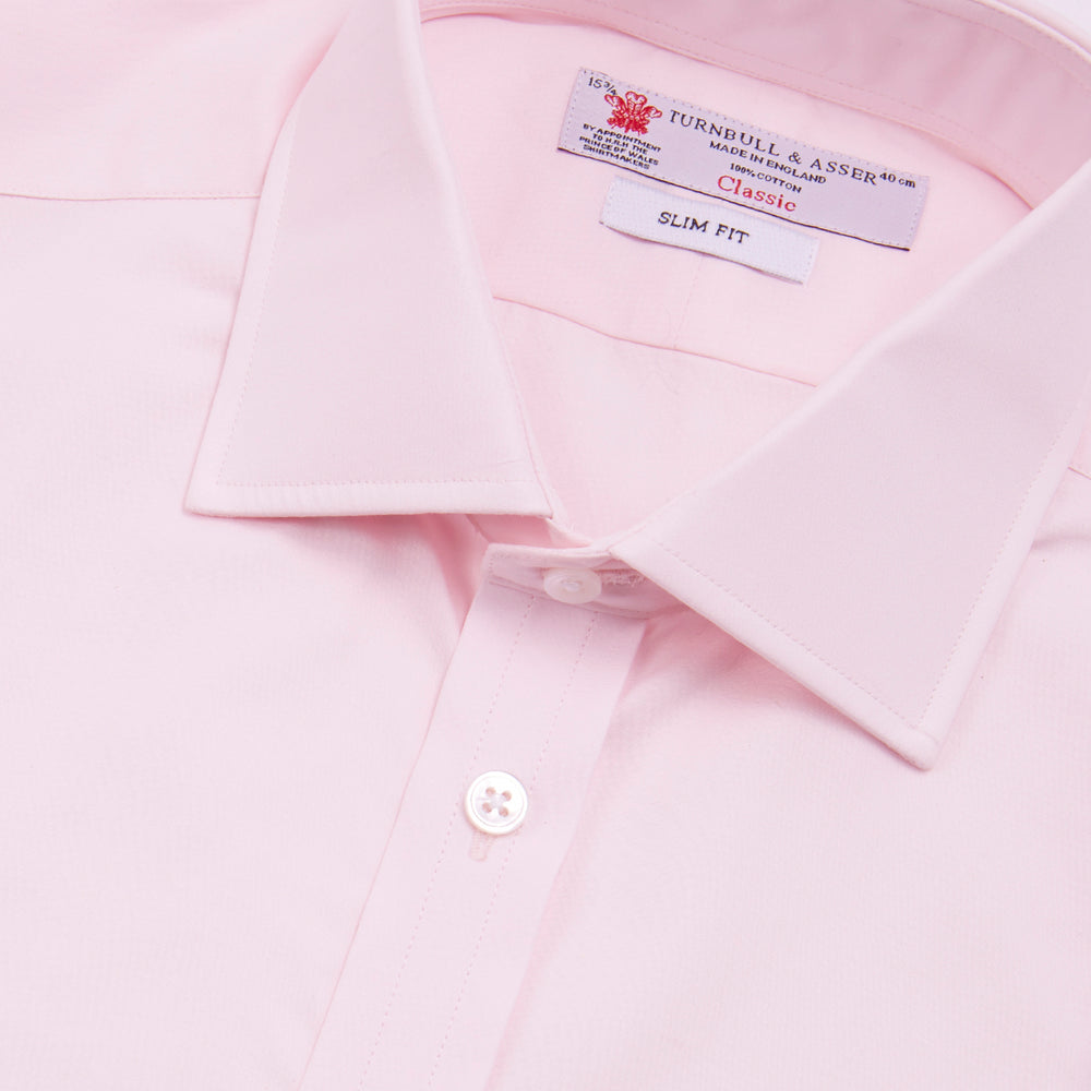 Pink Poplin Slim Fit Regent Collar Shirt