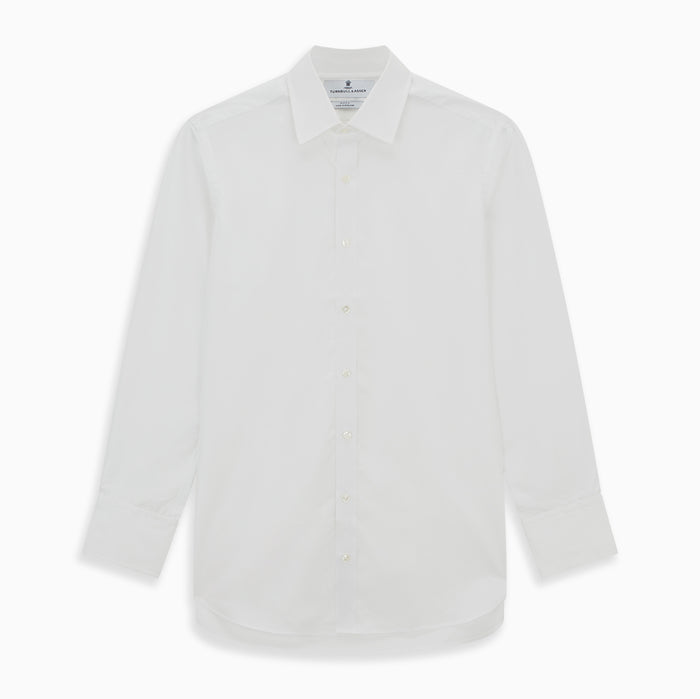 White West Indian Sea Island Cotton Shirt with T&A Collar and 3-Button Cuffs Image 5