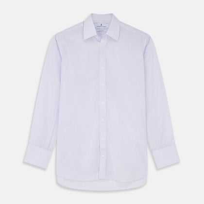 Soft Lilac Stripe Cotton Regular Fit Mayfair Shirt