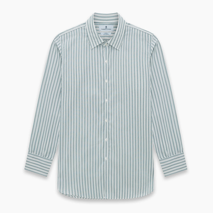OLIVE & SAGE GREEN MULTI TRACK STRIPE WESTMINSTER SHIRT Image 8