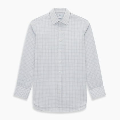 Navy and Blue Multi Grid Check Mayfair Shirt Image 6