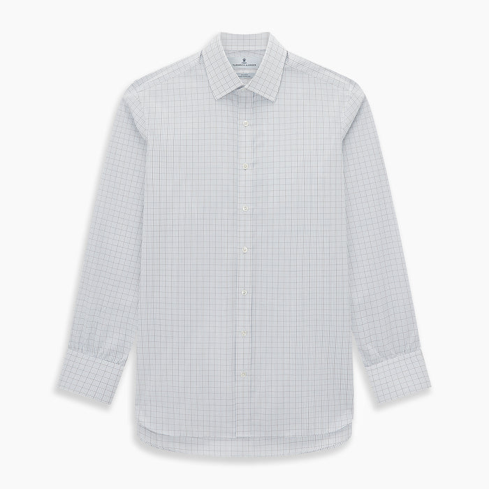 Navy and Blue Multi Grid Check Mayfair Shirt Image 6