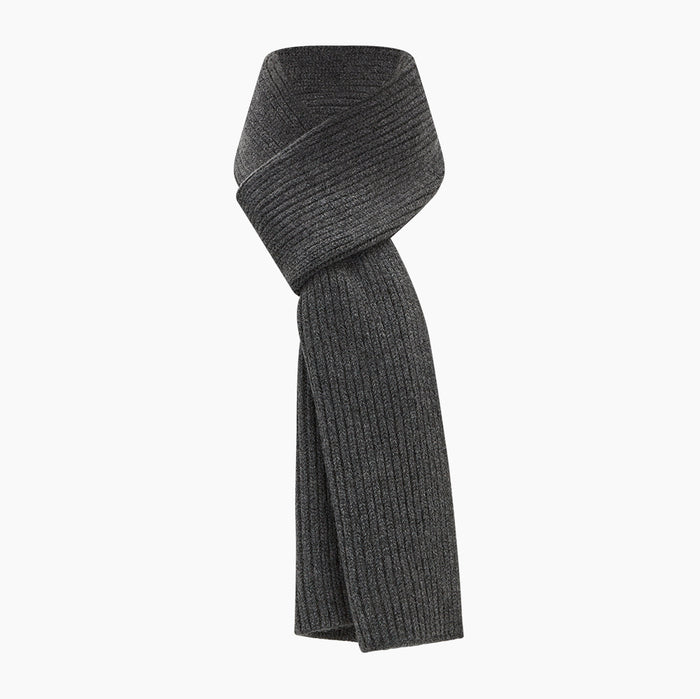 Graphite Rib-Knit Cashmere Scarf Image 3