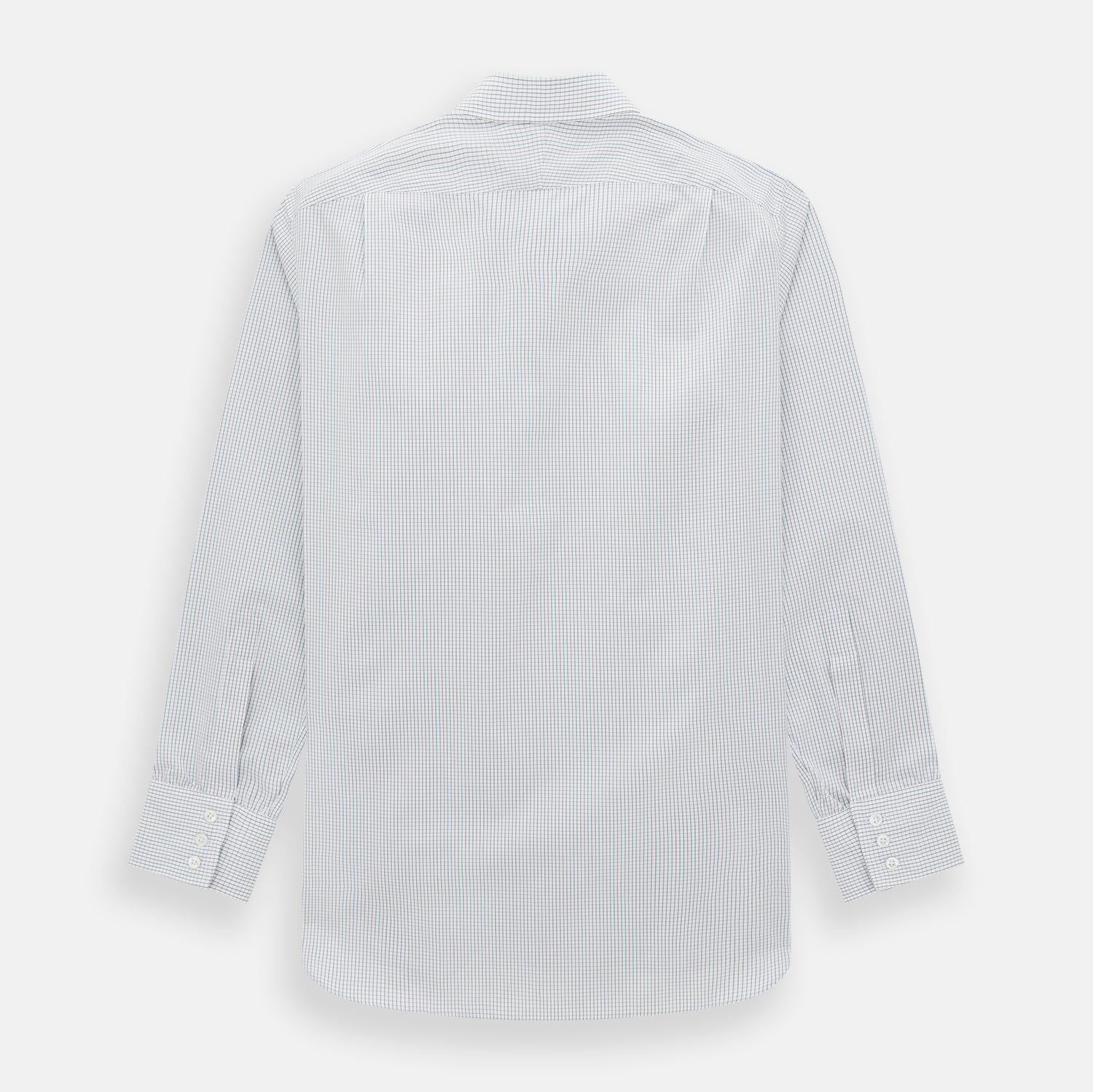 View 3 of product A Forest Melange and Red Graph Check Mayfair Shirt by Turnbull & Asser, featuring a classic T&A collar, button-down front, and buttoned cuffs, crafted from fine Italian cotton and shown on a plain white background.
