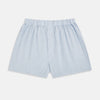 View 1 of product Light Blue Multi Stripe Godfrey Boxer Shorts by Turnbull & Asser, crafted from premium Italian cotton with an elastic waistband, shown laid flat on a white background.