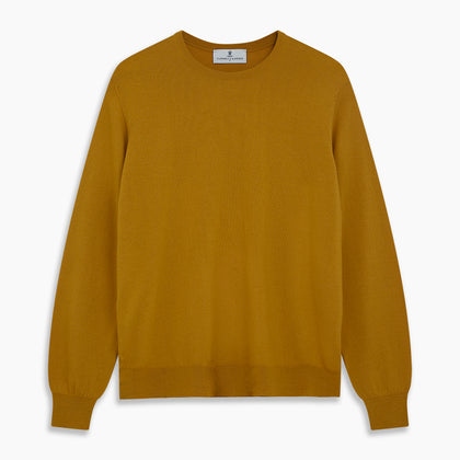 Gold Crew Neck Merino Jumper Image 3