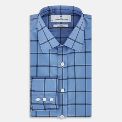 Colony Blue Grid Check Mayfair Shirt Image 4