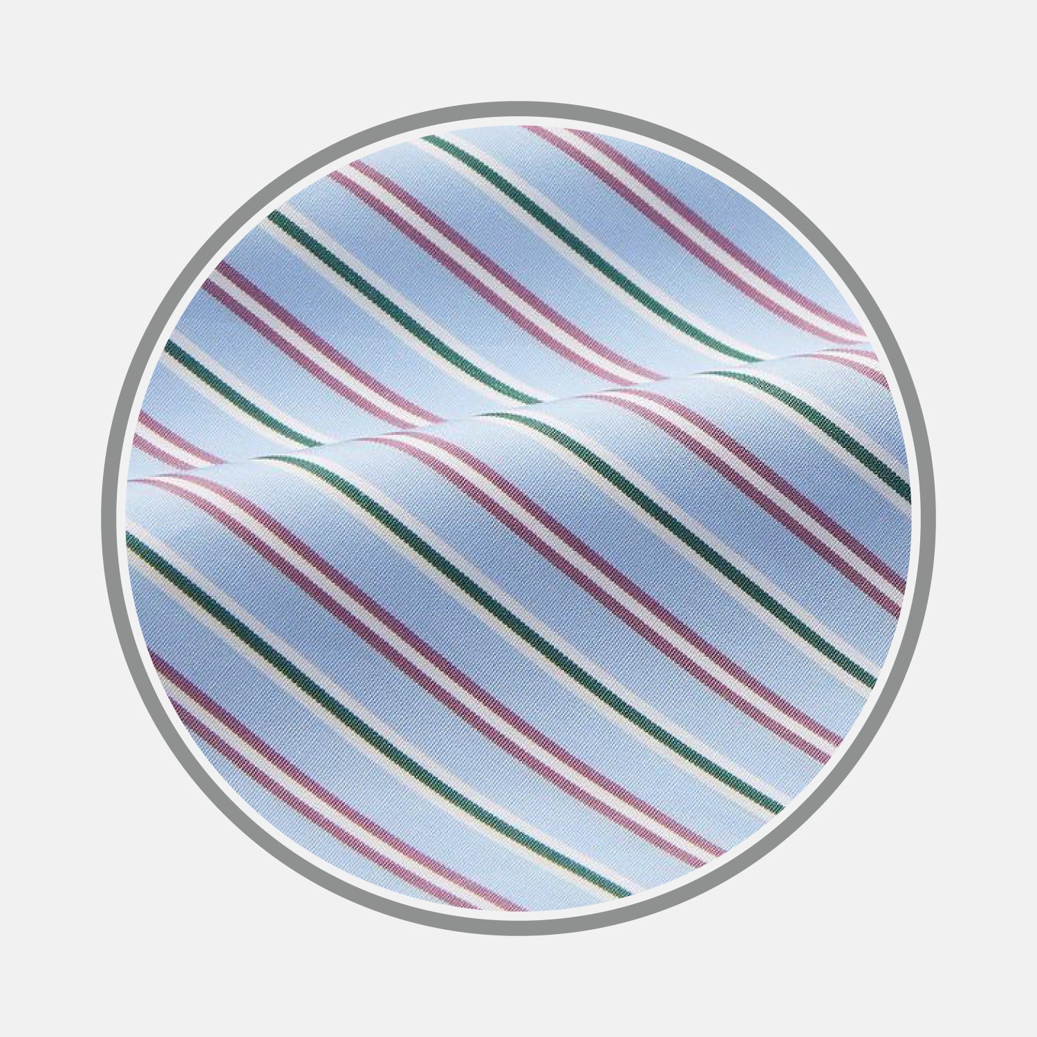 Blue, Purple & Green Stripe Cotton Fabric