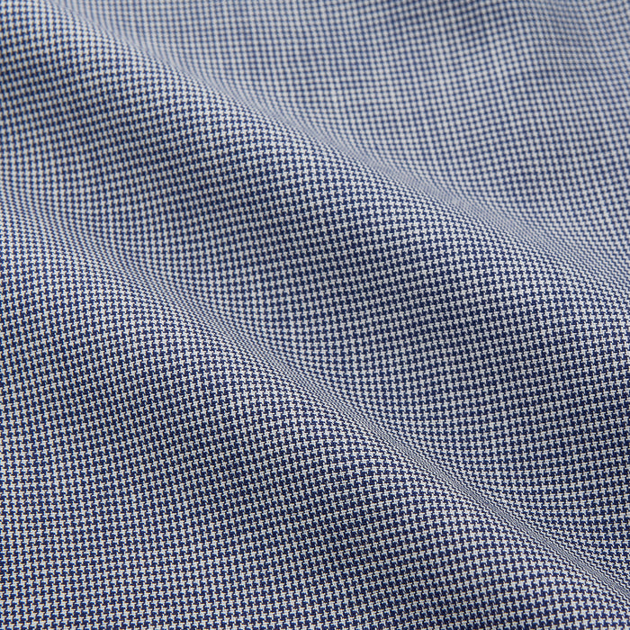 Navy Houndstooth Wool Tailored Fit Shelton Shirt Image 2