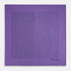 View 3 of product The Purple Stripe Silk Pocket Square by Turnbull & Asser features thin black lines on purple silk—a sophisticated blazer accessory hand printed in England, showcasing classic British craftsmanship.