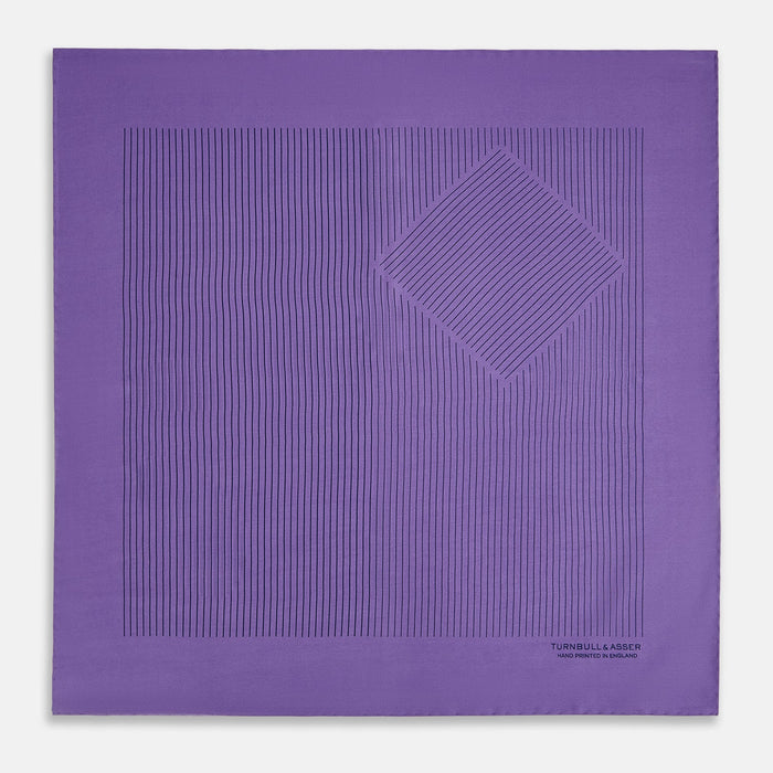 Purple Stripe Silk Pocket Square Image 2