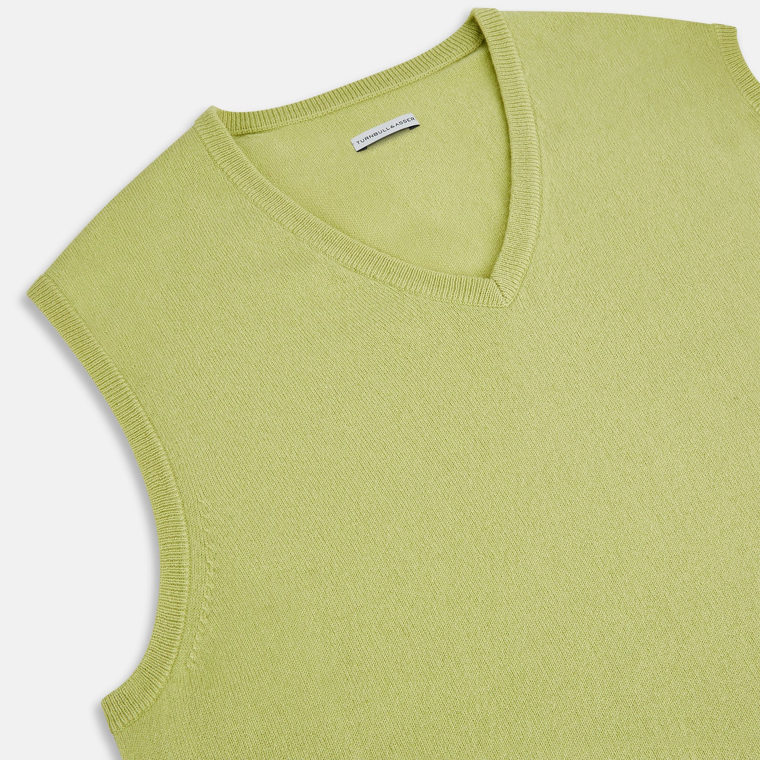 Melon Green V-neck Cashmere Vest