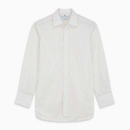 Yellow Multi Stripe Cotton Regular Fit Whitby Shirt Image 5