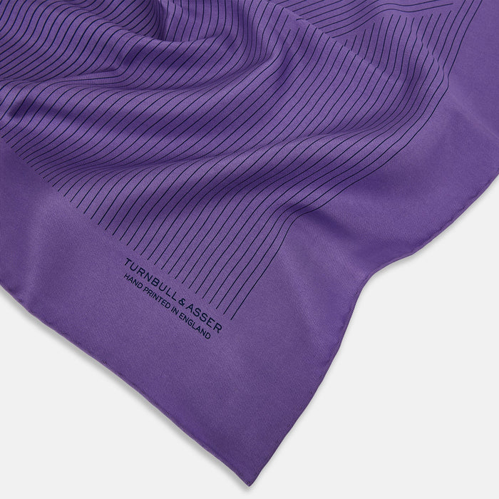 Purple Stripe Silk Pocket Square Image 1