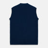 Navy Sleeveless Cashmere Cardigan