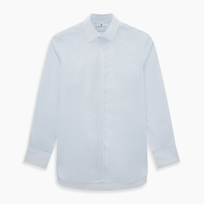 Blue and White Thin Stripe Shirt with T&A Collar and Double Cuffs Image 6
