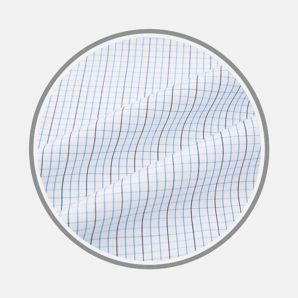 Blue Grid Check Fabric