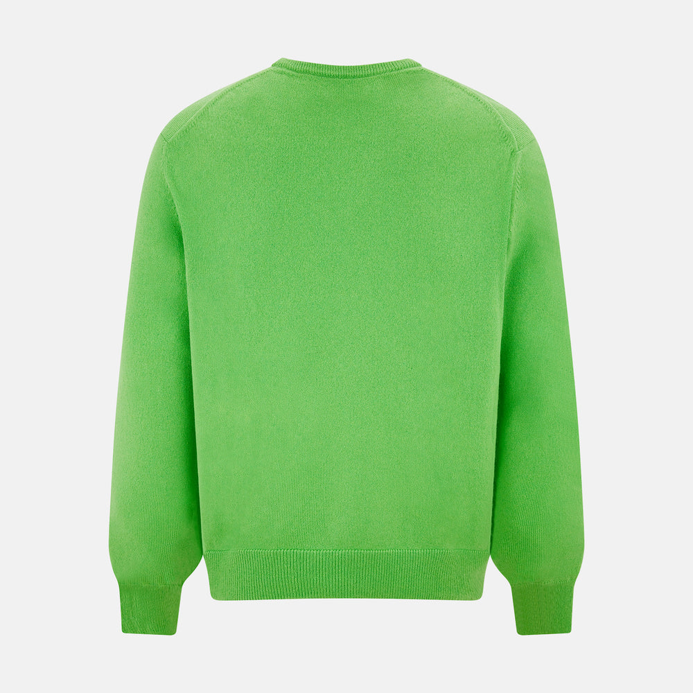 Lime Green Cashmere V Neck Jumper Turnbull Asser