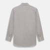 View 3 of product The Turnbull & Asser Brown Micro Graph Check Westminster shirt features long sleeves, a pointed collar, and buttoned cuffs—showcasing British craftsmanship and displayed flat on a white background.