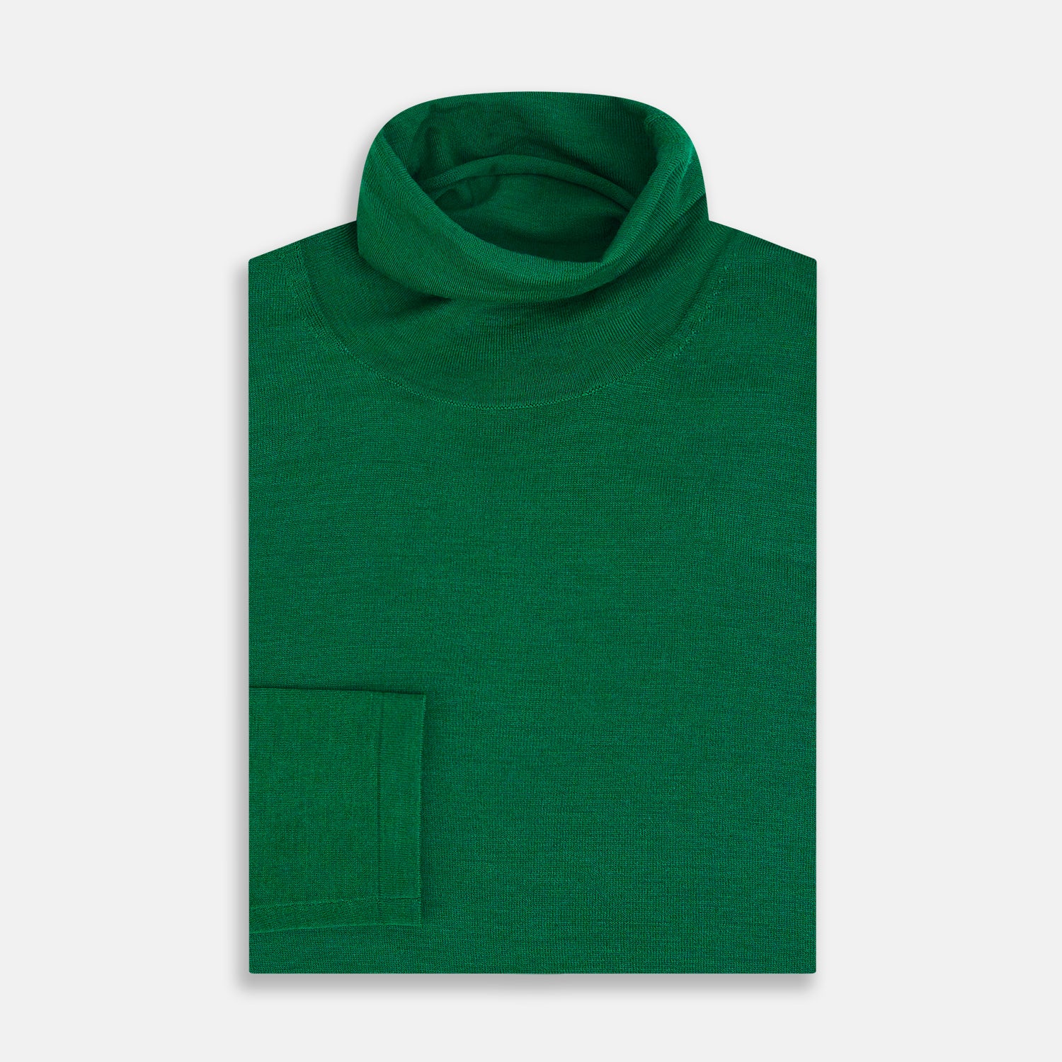 Hunter Green Fine Merino High Neck Jumper