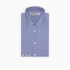 View 1 of product The Turnbull & Asser Mid-Blue Gingham Check Shirt features a T&A collar and 3-button cuffs, crafted from cotton and displayed folded on a plain white background.