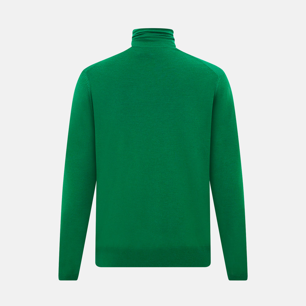 Hunter Green Fine Merino High Neck Jumper