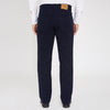 View 3 of product A pair of Turnbull & Asser 5 Pocket Boston Trousers, straight-leg with a dark wash, feature front and back pockets, a button closure, and belt loops, shown on a plain white background.