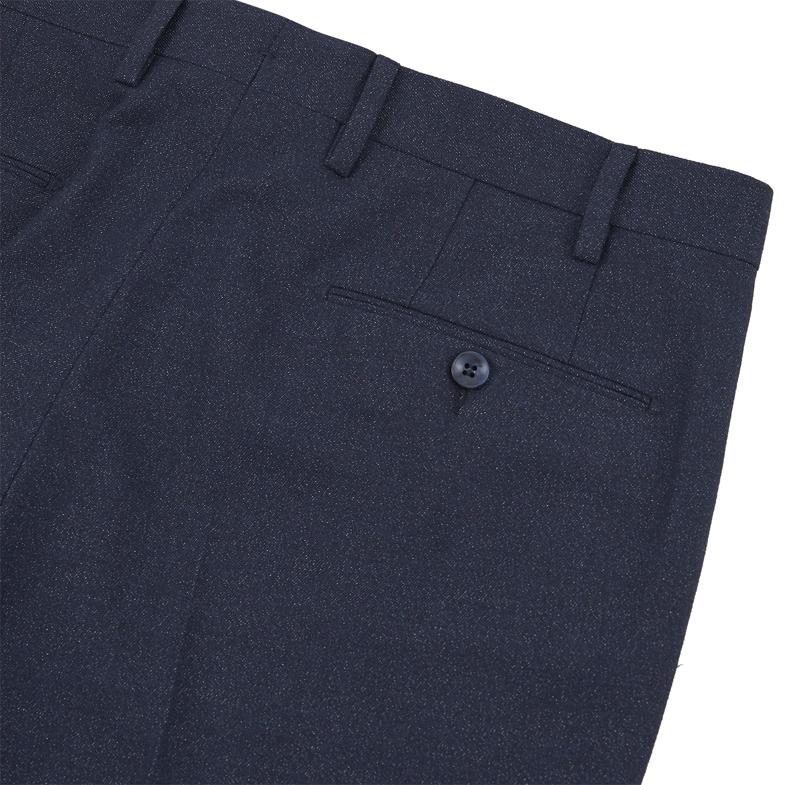 View 2 of product Navy Twill Wool Plain Trousers