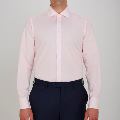 Pink Poplin Slim Fit Regent Collar Shirt