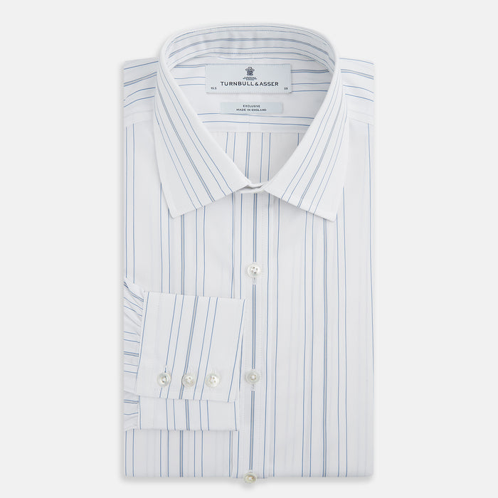 Pale Blue Multi Stripe Mayfair Shirt Image 4