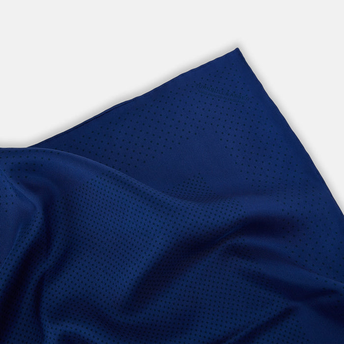 Navy Dot Silk Pocket Square Image 1