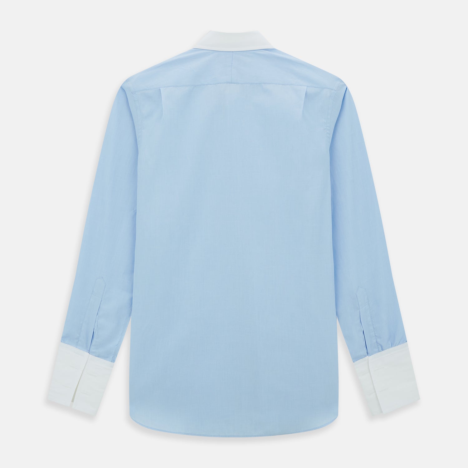 Light Blue End-on-End Shirt with Contrast T&A Collar and Double Cuffs