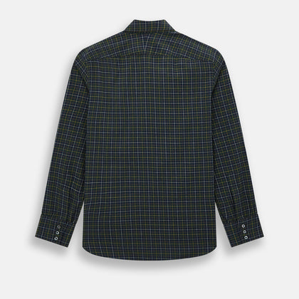 Navy and Khaki Tartan Windsor Shirt Image 2