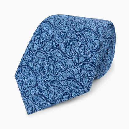 Azzurro Paisley Silk Tie Image 4