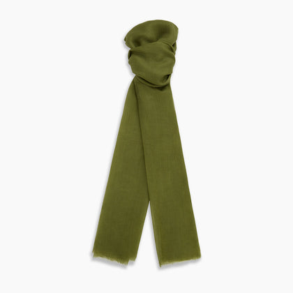 Moss Green Cashmere Scarf Image 2