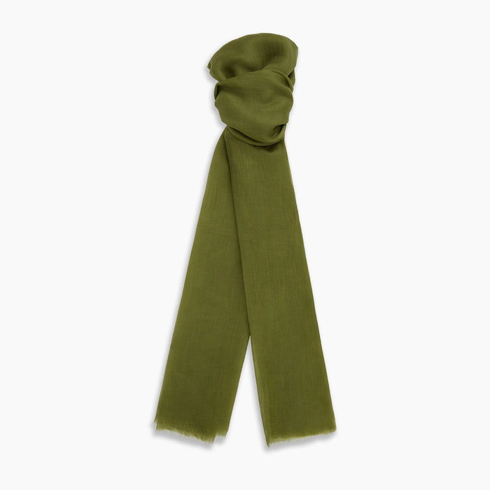 Moss Green Cashmere Scarf Image 2
