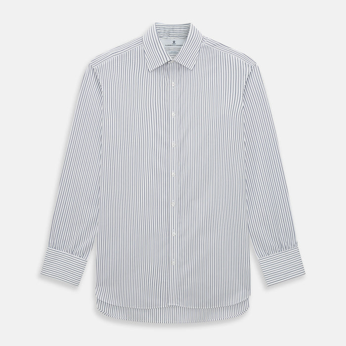 Brown and Blue Shadow Stripe Mayfair Shirt