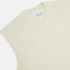 View 2 of product The Turnbull & Asser Cream Fine Merino V-Neck Vest is a sleeveless knit with ribbed edges, ideal for a refined modern look. Shown on a plain white background.