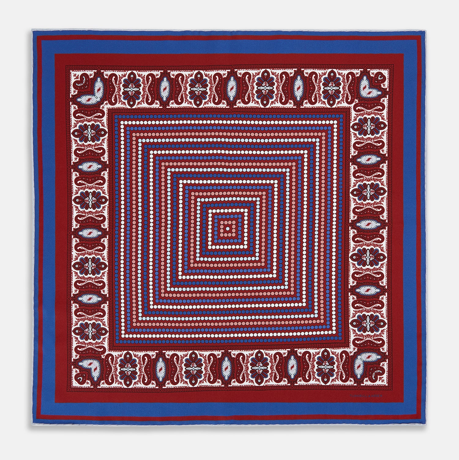 Image 9 of product Red Dots and Paisley Silk Pocket Square