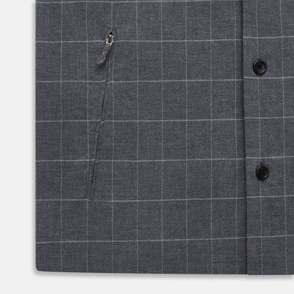 Charcoal Melange Check Hampstead overshirt Image 6