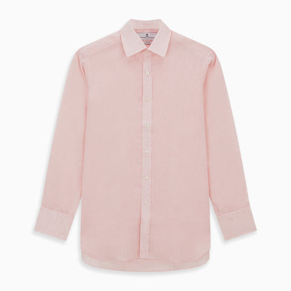 Pink Linen Shirt with T&A Collar and 3-Button Cuffs Image 5