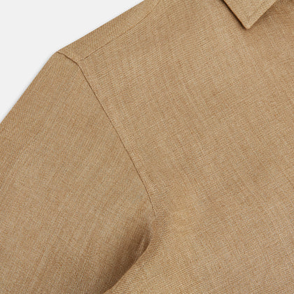 Camel Linen Windsor Shirt Image 5